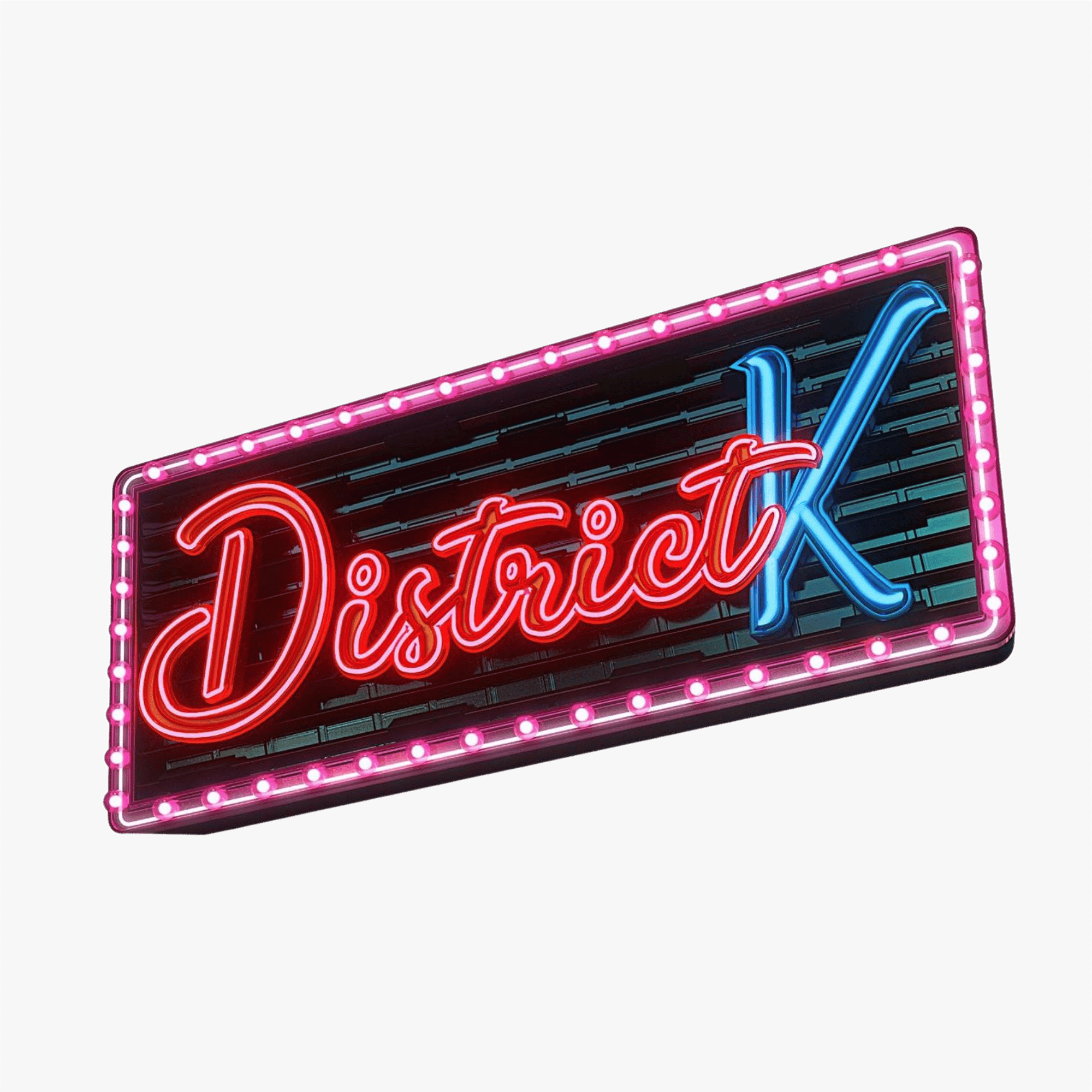 District K neon logo